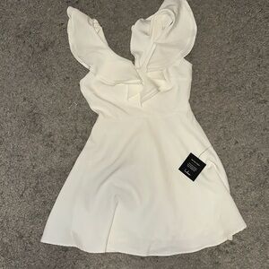 Lulus white ruffle sleeve dress